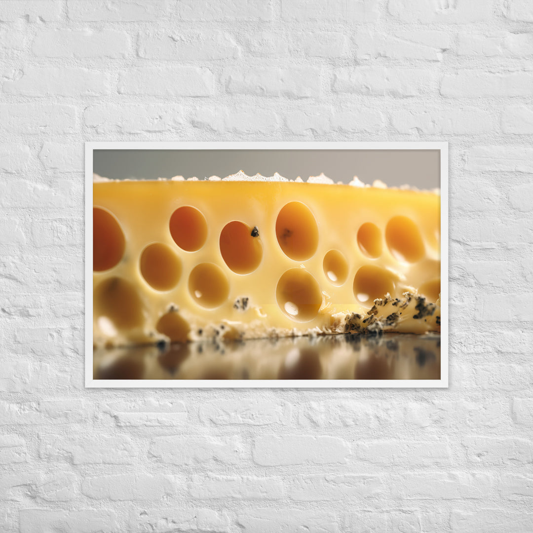 Classic Swiss cheese Framed poster 🤤 from Yumify.AI