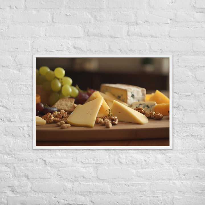 Cheese platter featuring Parmesan cheese Framed poster 🤤 from Yumify.AI