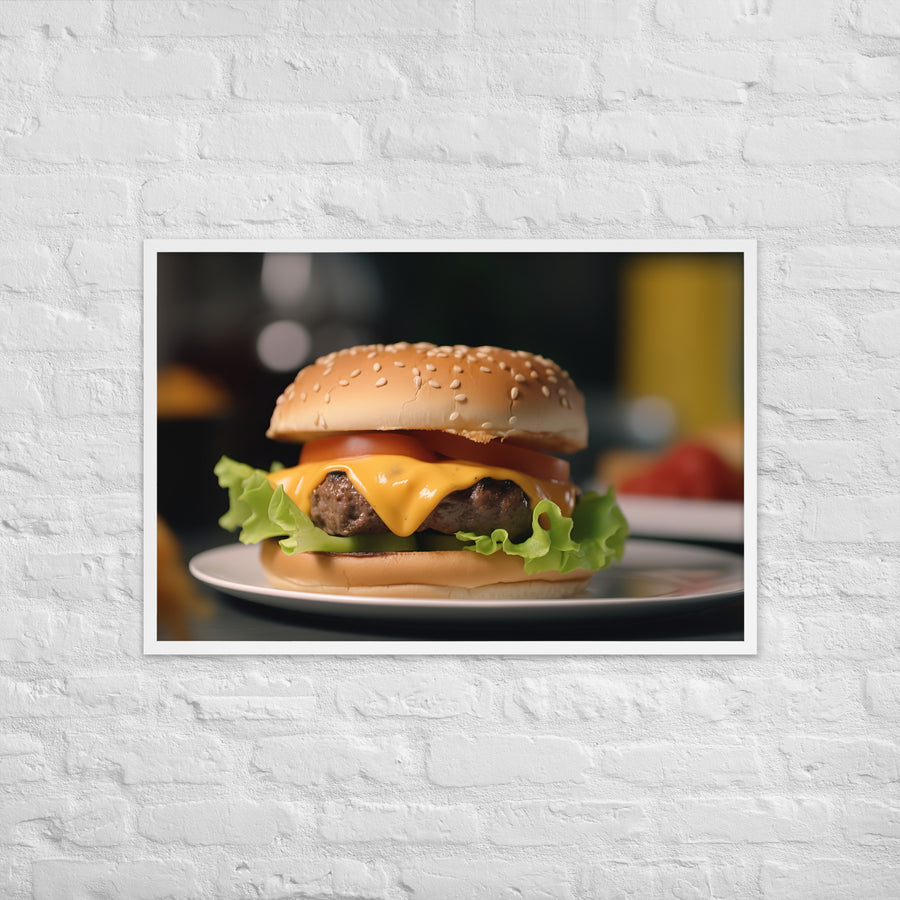 Cheddar Stuffed Burger Framed poster 🤤 from Yumify.AI