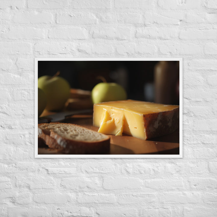 A slice of aged cheddar Framed poster 🤤 from Yumify.AI