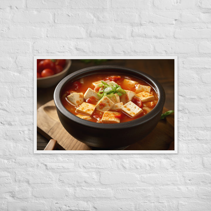 Kimchi Tofu Soup Framed poster 🤤 from Yumify.AI