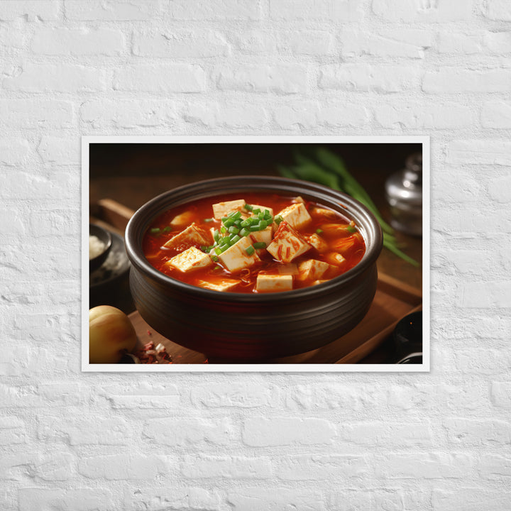 Kimchi Tofu Soup Framed poster 🤤 from Yumify.AI