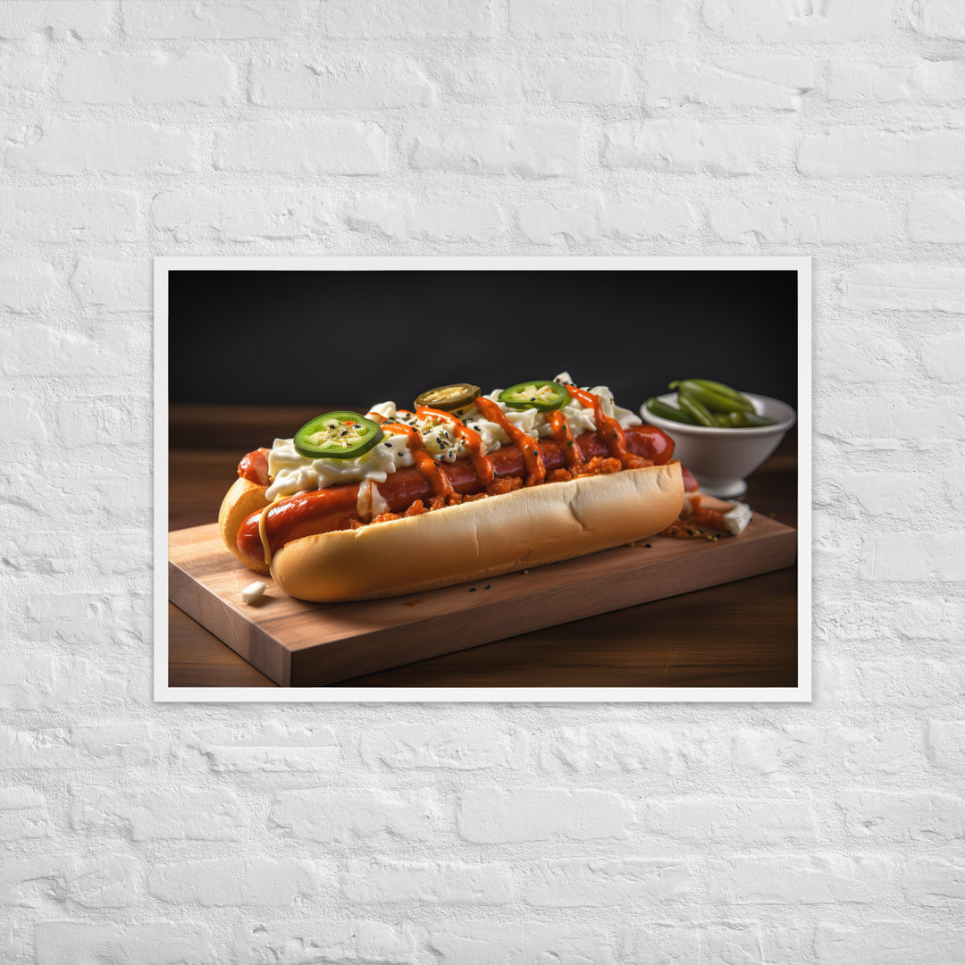 Kimchi Hot Dog Framed poster 🤤 from Yumify.AI