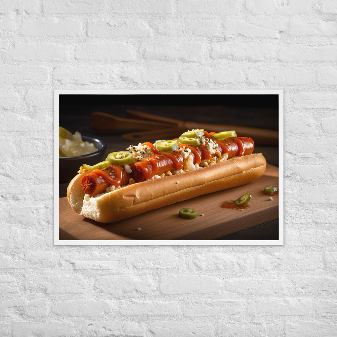 Kimchi Hot Dog Framed poster 🤤 from Yumify.AI