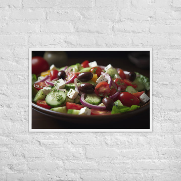 Vibrant Greek salad Framed poster 🤤 from Yumify.AI