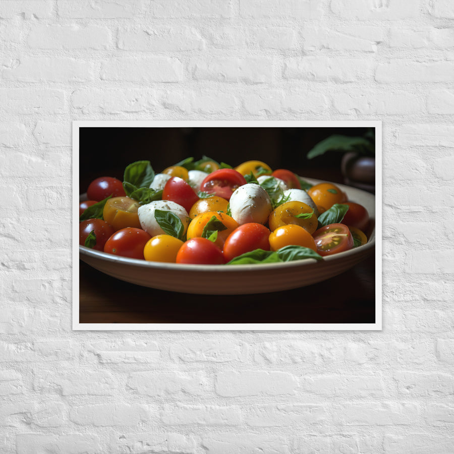 Tomato and Mozzarella Salad Framed poster 🤤 from Yumify.AI