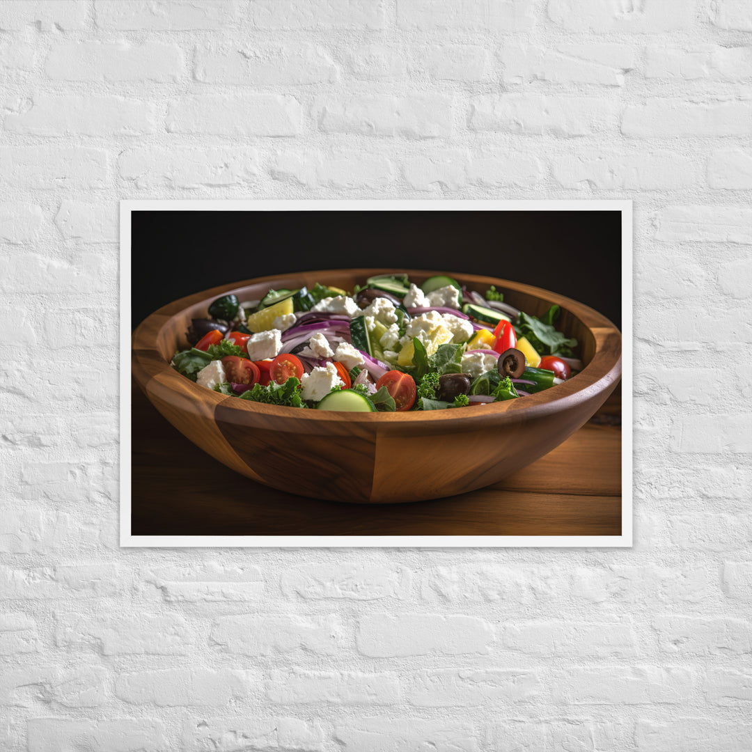 Tantalizing Greek salad Framed poster 🤤 from Yumify.AI