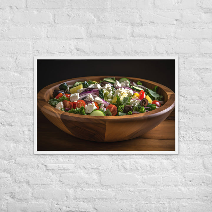 Tantalizing Greek salad Framed poster 🤤 from Yumify.AI