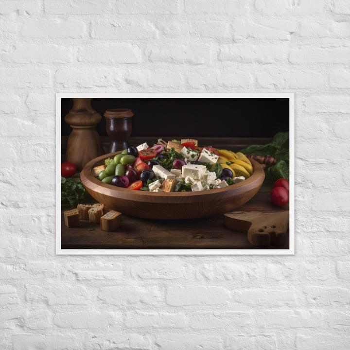 Tantalizing Greek salad Framed poster 🤤 from Yumify.AI