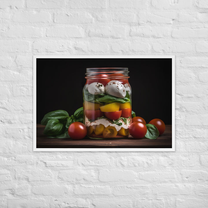 Mason Jar Caprese Salad Framed poster 🤤 from Yumify.AI