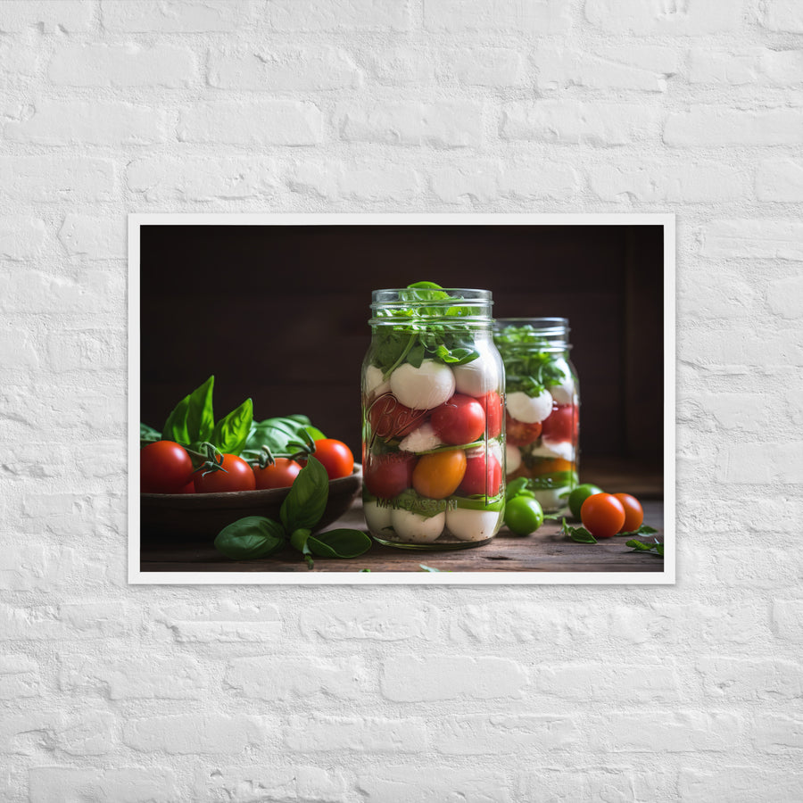 Mason Jar Caprese Salad Framed poster 🤤 from Yumify.AI