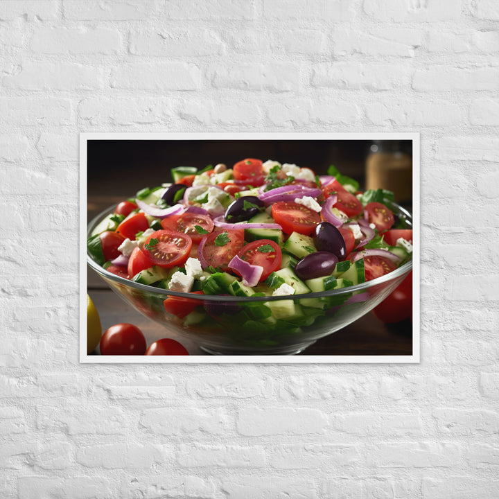 Fresh and Zesty Greek Salad Framed poster 🤤 from Yumify.AI