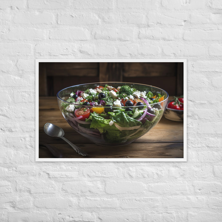 Colorful and refreshing Greek salad Framed poster 🤤 from Yumify.AI