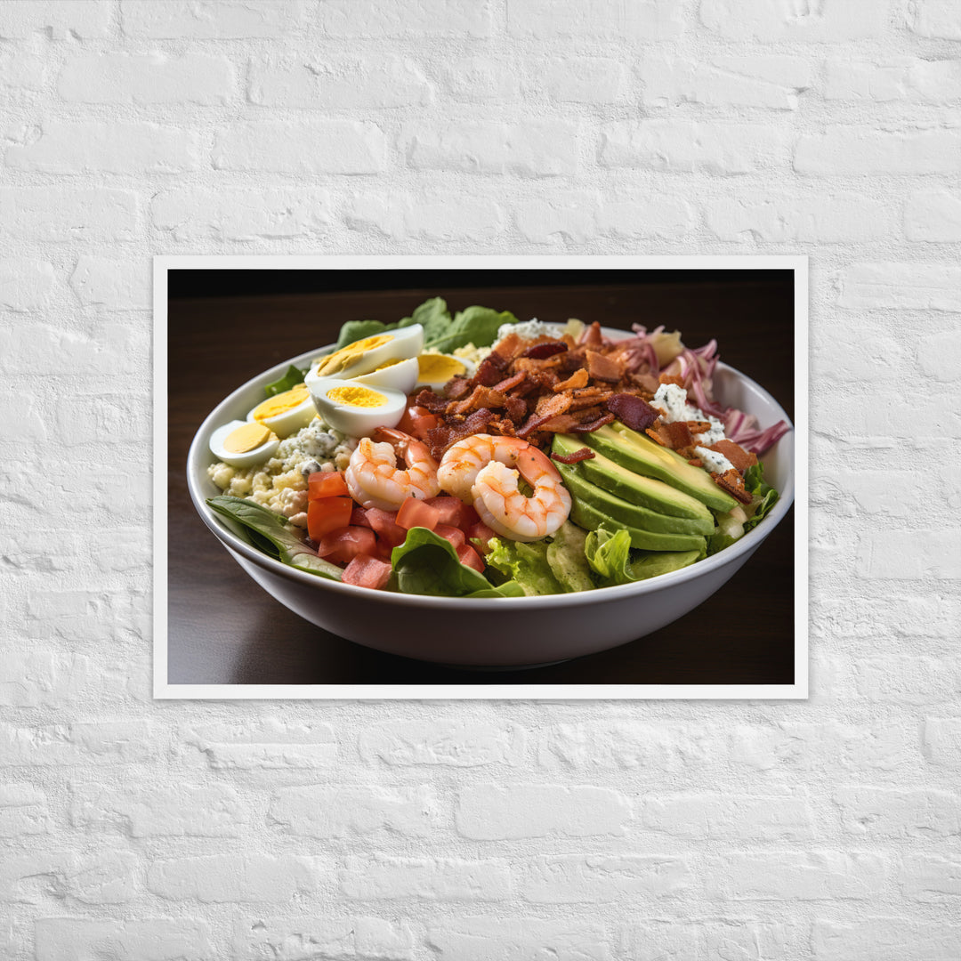 Cobb salad with shrimp Framed poster 🤤 from Yumify.AI