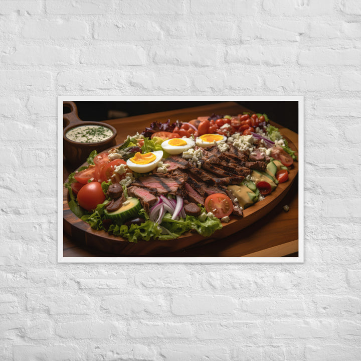 Cobb salad with grilled steak Framed poster 🤤 from Yumify.AI