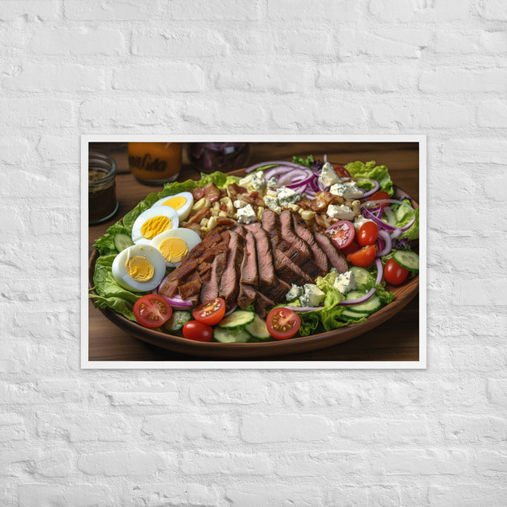 Cobb salad with grilled steak Framed poster 🤤 from Yumify.AI