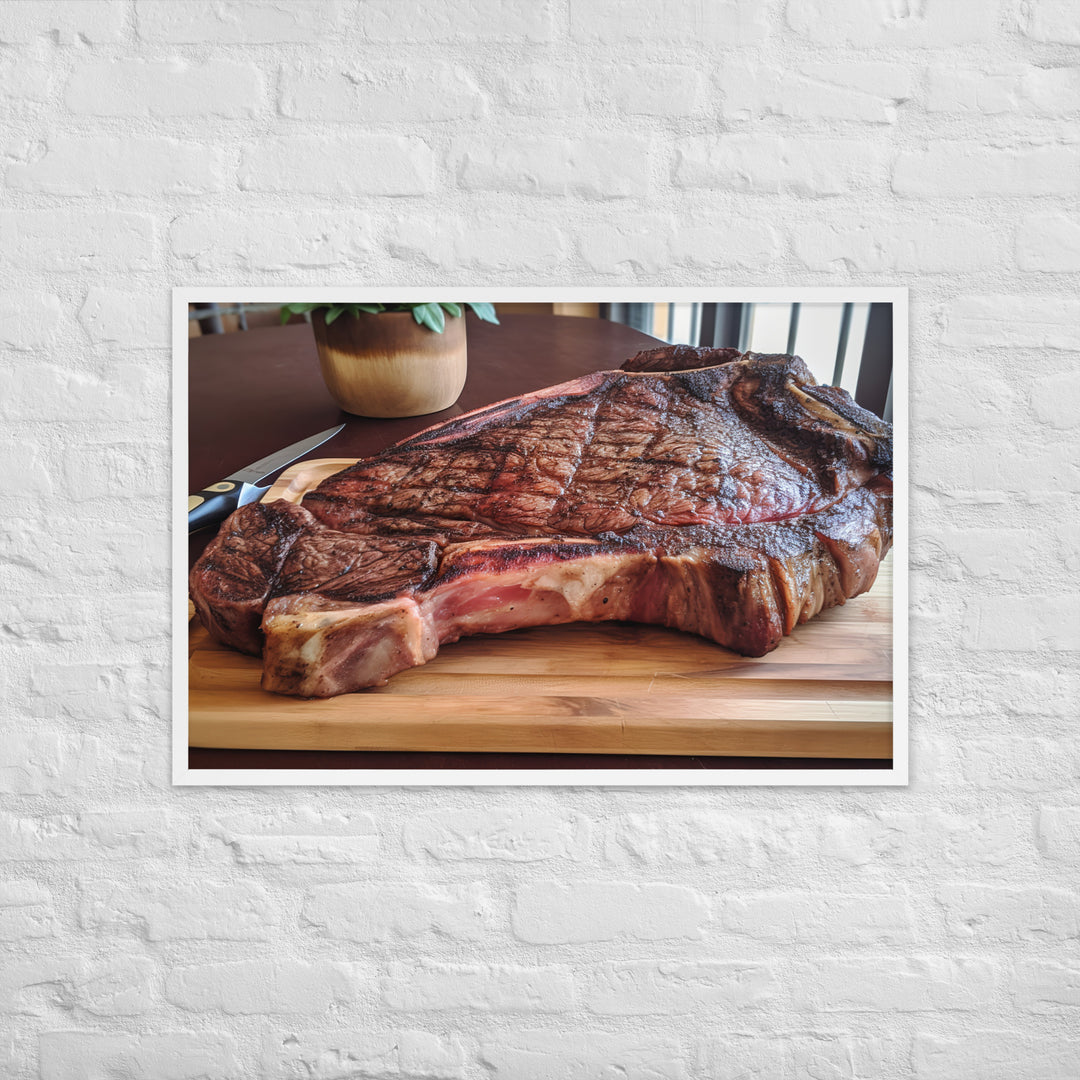 The Porterhouse Steak for Hungry Souls Framed poster 🤤 from Yumify.AI