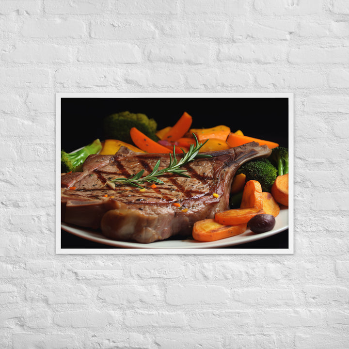 T-Bone Steak Medium Rare Framed poster 🤤 from Yumify.AI