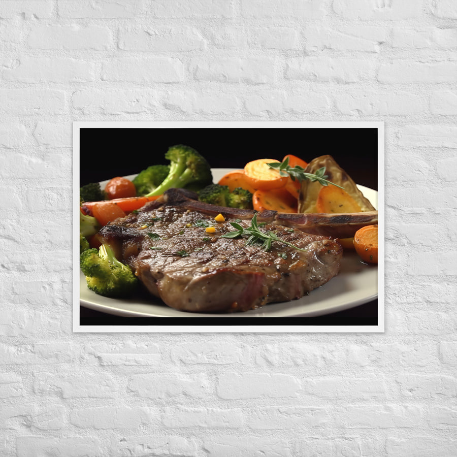 T-Bone Steak Medium Rare Framed poster 🤤 from Yumify.AI