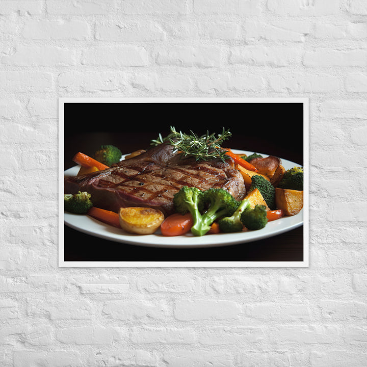 T-Bone Steak Medium Rare Framed poster 🤤 from Yumify.AI