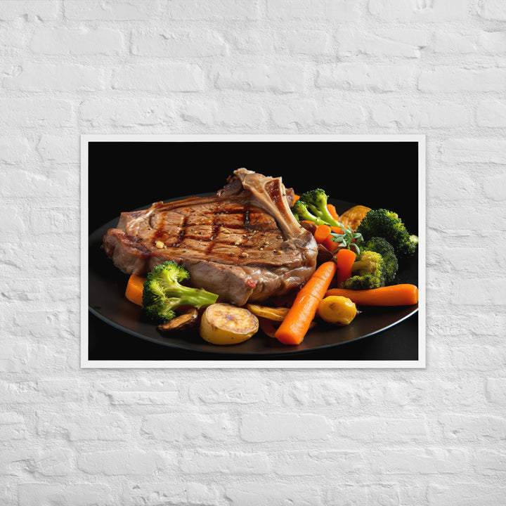 T-Bone Steak Medium Rare Framed poster 🤤 from Yumify.AI