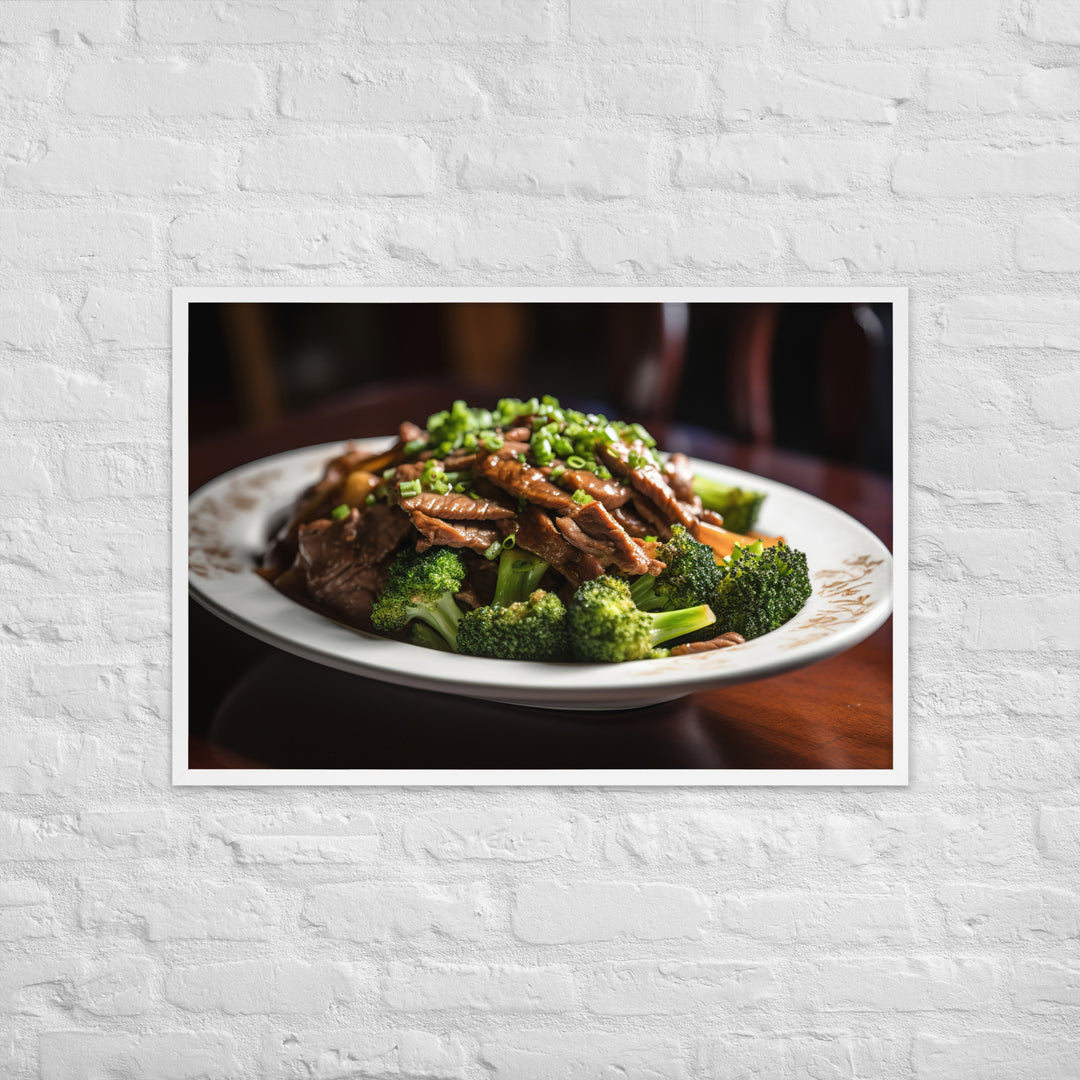 Stir Fried Flank Steak with Broccoli Framed poster 🤤 from Yumify.AI