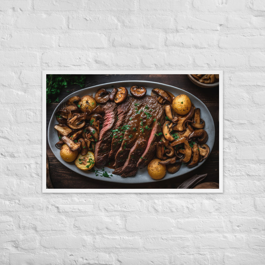 Skillet Seared Skirt Steak Framed poster 🤤 from Yumify.AI