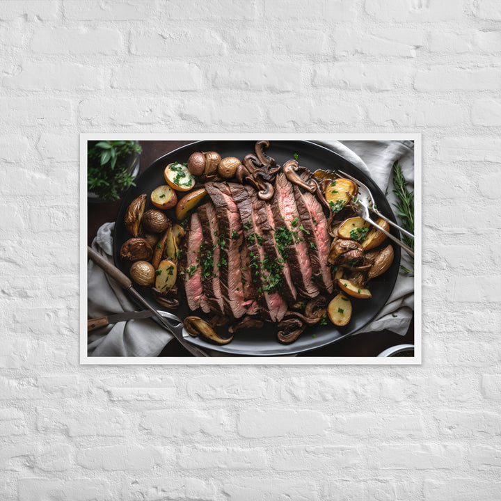 Skillet Seared Skirt Steak Framed poster 🤤 from Yumify.AI