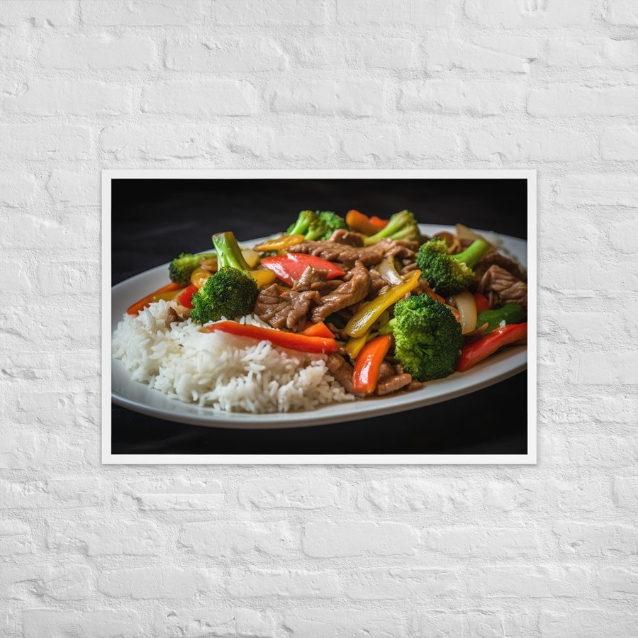 Sirloin Stir Fry with Veggies Framed poster 🤤 from Yumify.AI