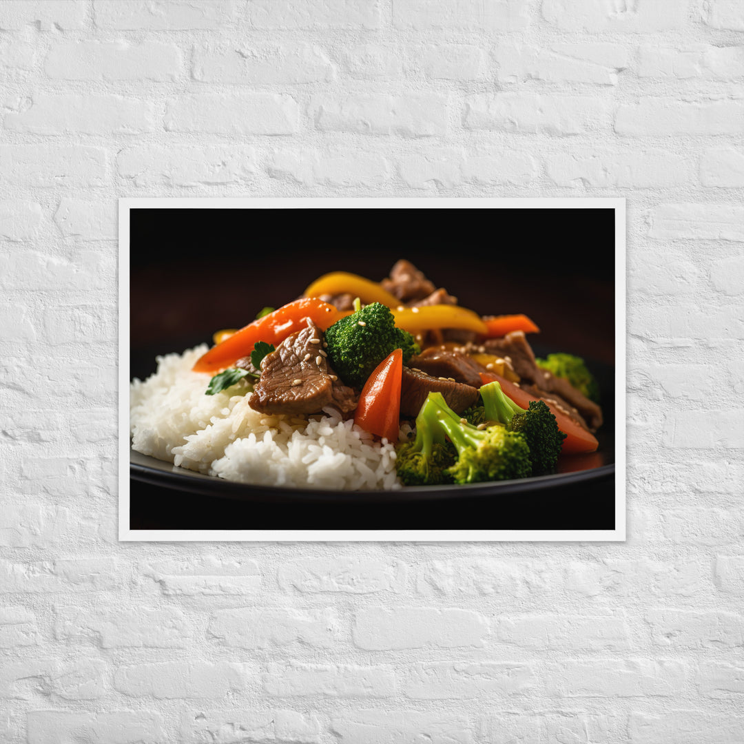 Sirloin Stir Fry with Veggies Framed poster 🤤 from Yumify.AI