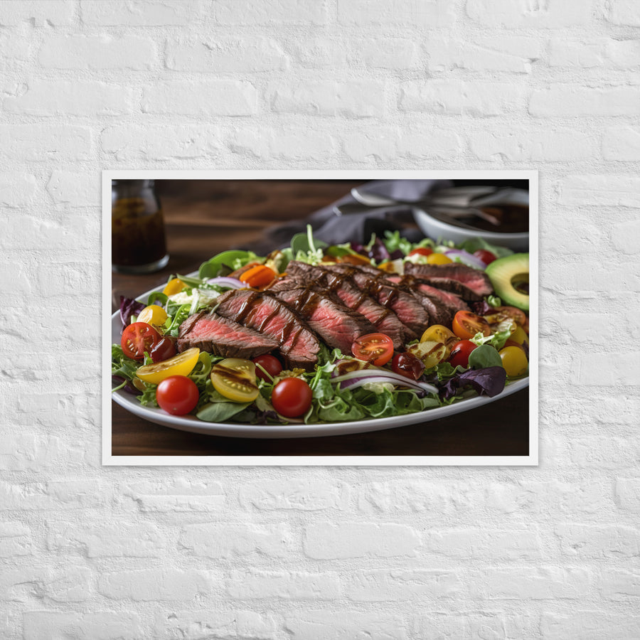 Hanger Steak Salad with Balsamic Glaze Framed poster 🤤 from Yumify.AI