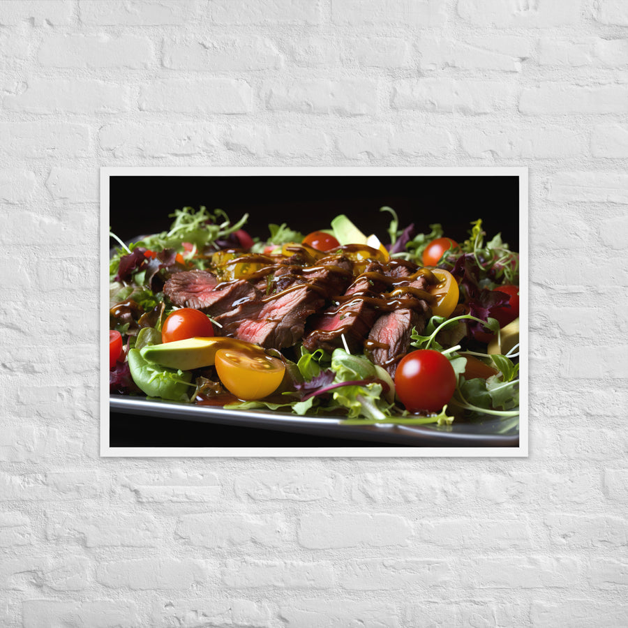 Hanger Steak Salad with Balsamic Glaze Framed poster 🤤 from Yumify.AI