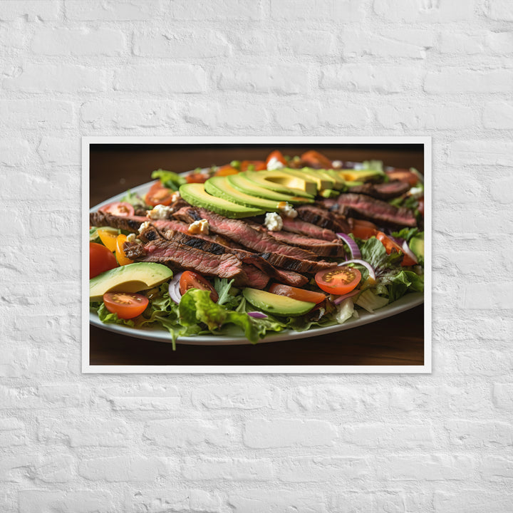 Grilled Skirt Steak Salad Framed poster 🤤 from Yumify.AI