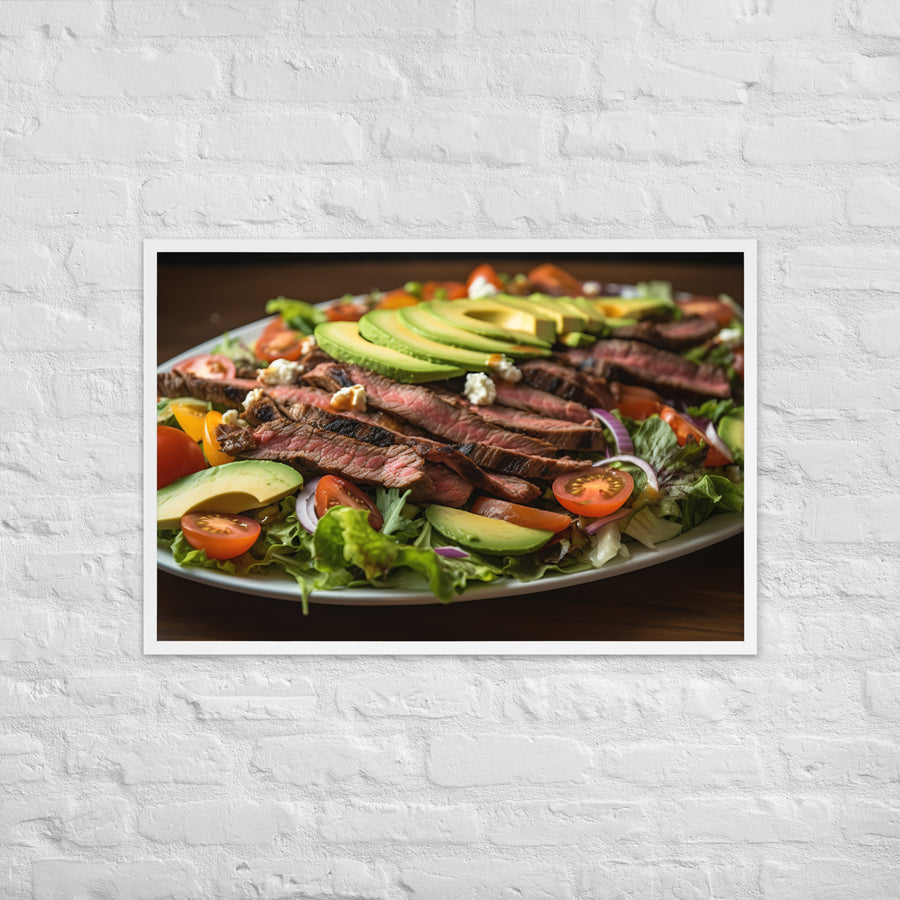 Grilled Skirt Steak Salad Framed poster 🤤 from Yumify.AI