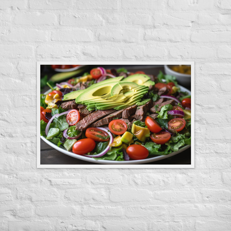 Grilled Skirt Steak Salad Framed poster 🤤 from Yumify.AI