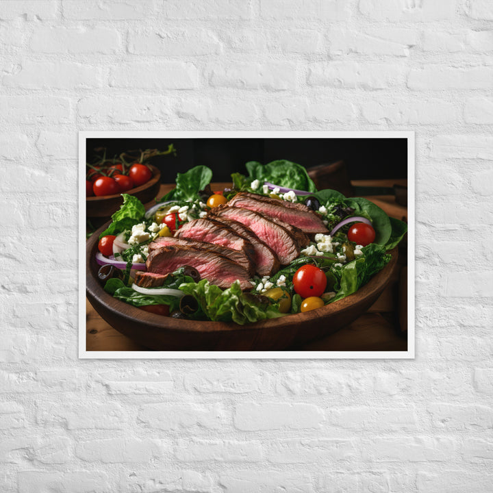 Flank Steak Salad with Fresh Greens Framed poster 🤤 from Yumify.AI