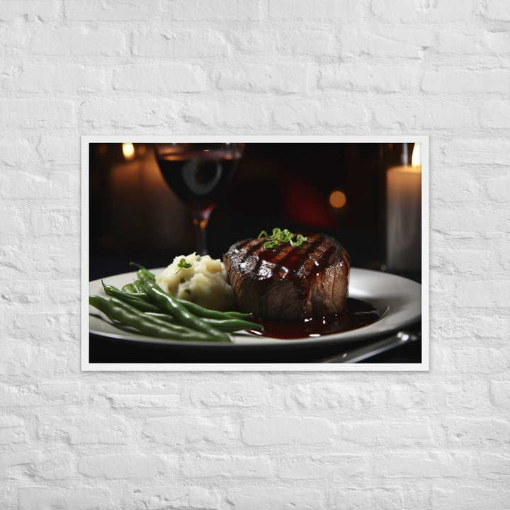 Filet Mignon with Red Wine Sauce Framed poster 🤤 from Yumify.AI