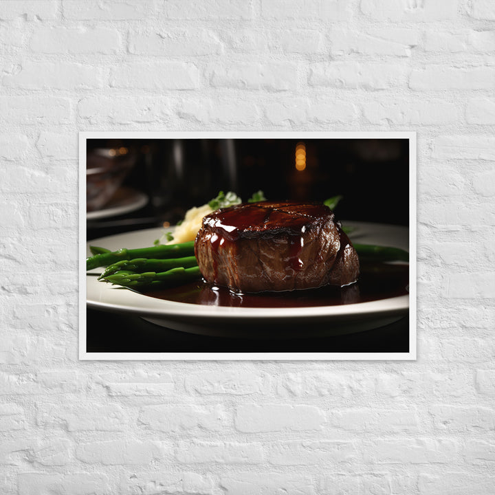 Filet Mignon with Red Wine Sauce Framed poster 🤤 from Yumify.AI