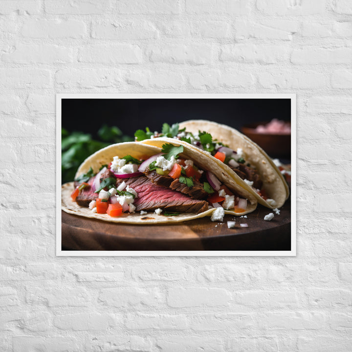 Carne Asada Tacos with Skirt Steak Framed poster 🤤 from Yumify.AI