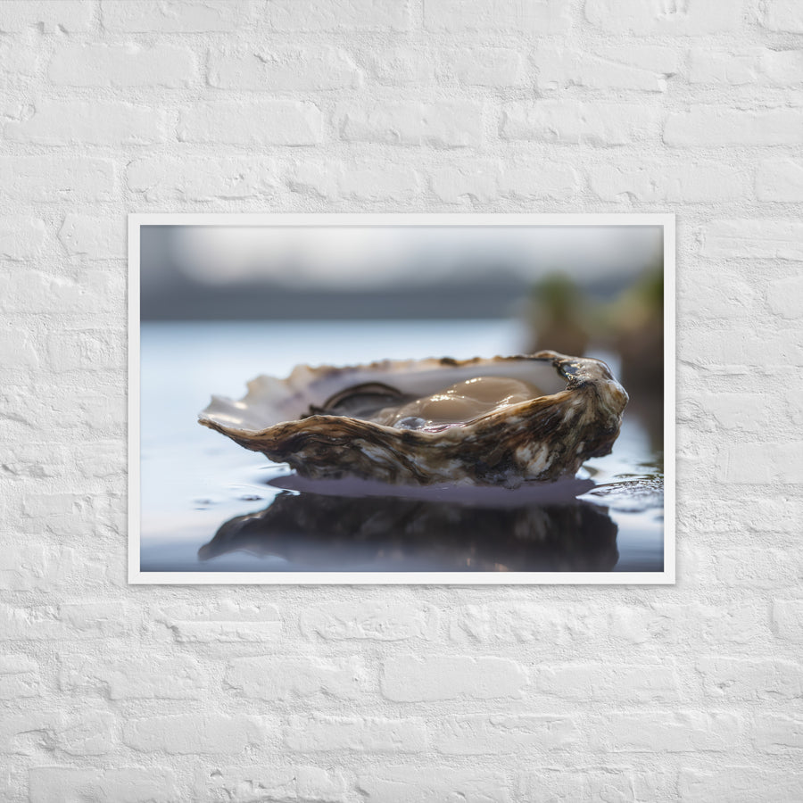The Perfect Kumamoto Oyster Framed poster 🤤 from Yumify.AI