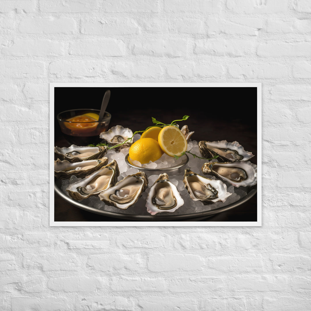 Succulent Olympia Oyster Platter Framed poster 🤤 from Yumify.AI