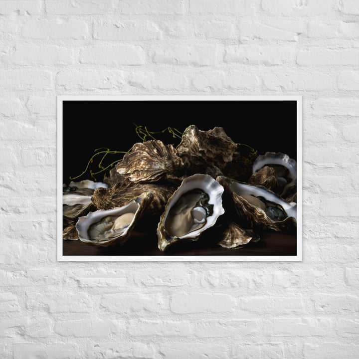 Savory Belon Oysters Framed poster 🤤 from Yumify.AI