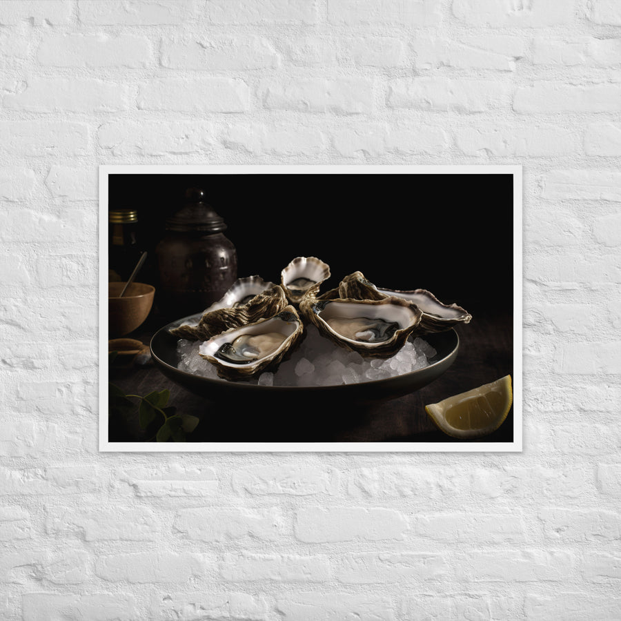 Savory Belon Oysters Framed poster 🤤 from Yumify.AI