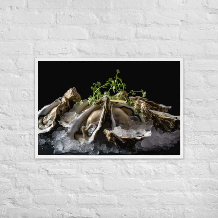 Savory Belon Oysters Framed poster 🤤 from Yumify.AI