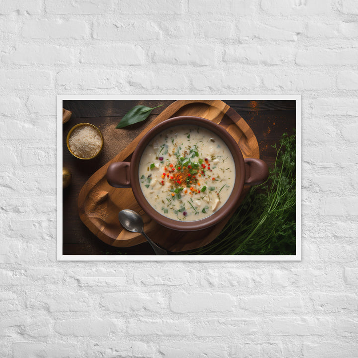 Olympia Oyster Chowder Framed poster 🤤 from Yumify.AI