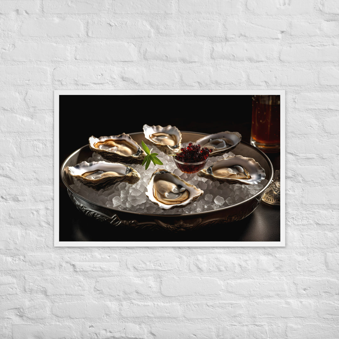 Kumamoto Oysters A Sensuous Delight Framed poster 🤤 from Yumify.AI
