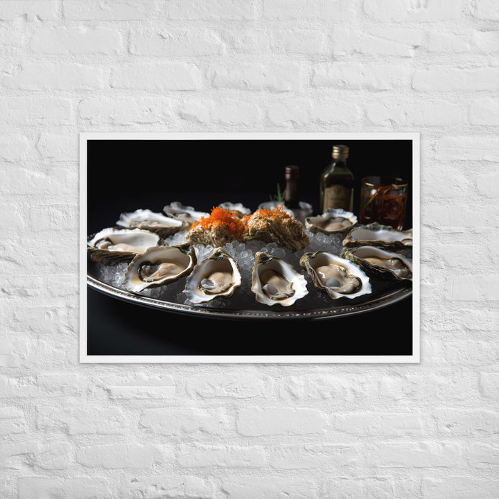 Kumamoto Oysters A Sensuous Delight Framed poster 🤤 from Yumify.AI