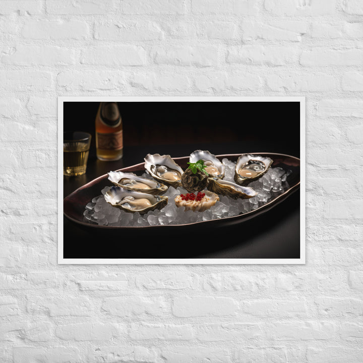 Kumamoto Oysters A Sensuous Delight Framed poster 🤤 from Yumify.AI