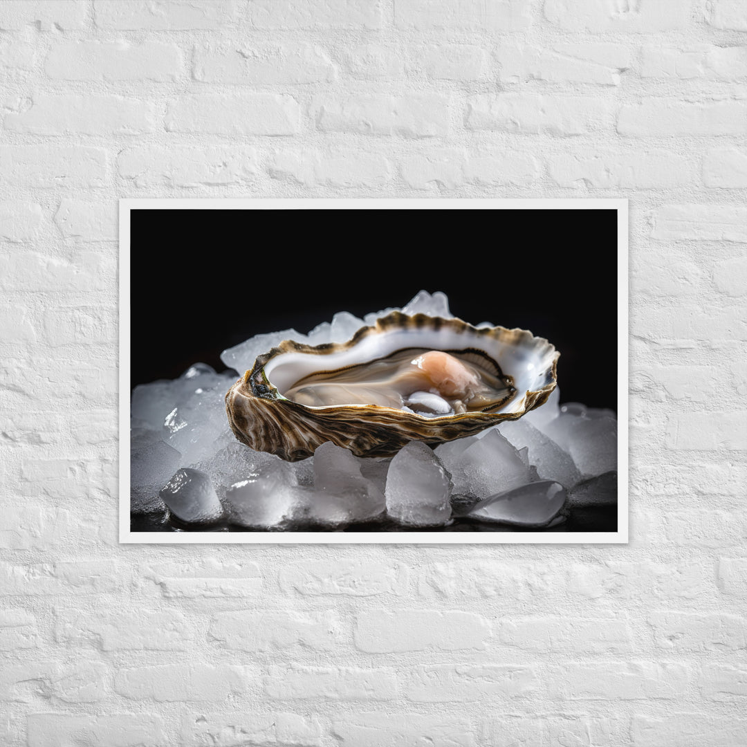 Freshly Shucked Wellfleet Oyster Framed poster 🤤 from Yumify.AI