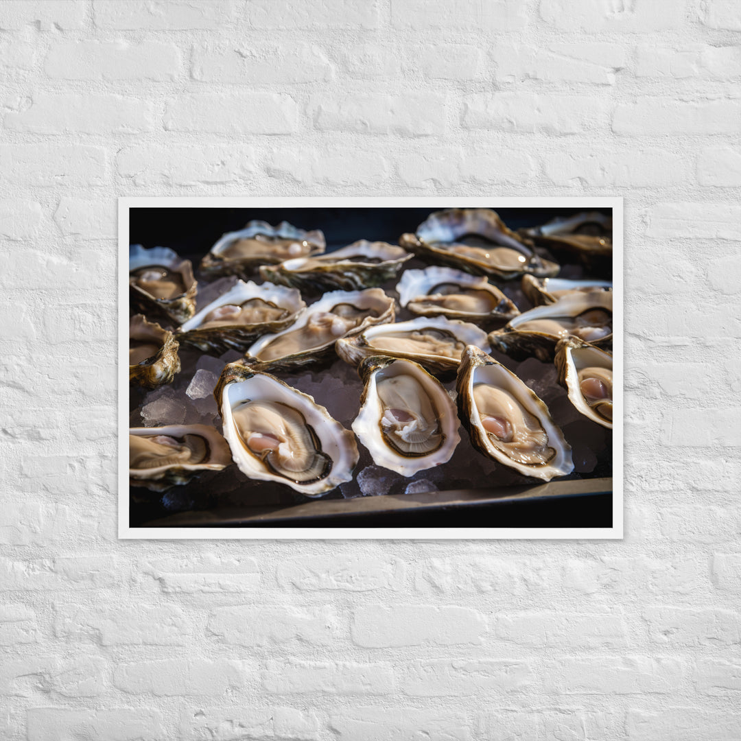 Freshly Shucked Malpeque Oysters Framed poster 🤤 from Yumify.AI